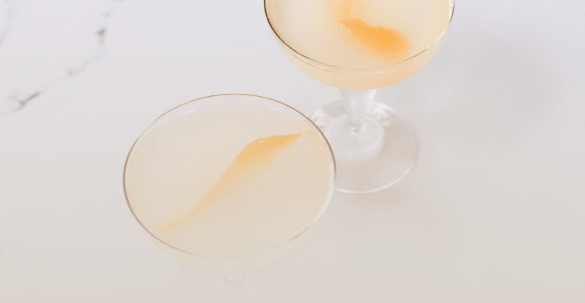 Two lemon cocktails at a corporate event